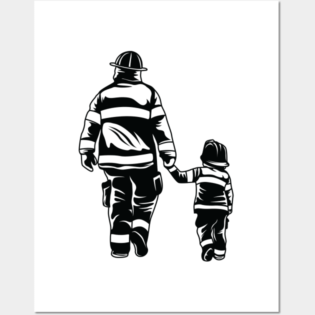 Father and Son Firefighter! Wall Art by ArtOnly